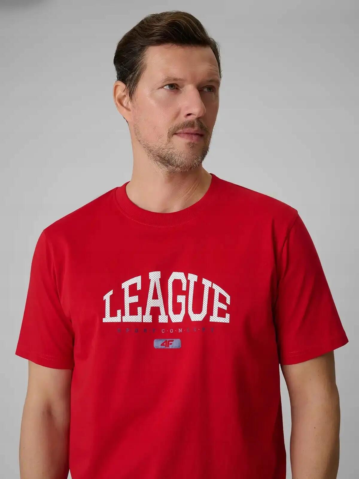 T-SHIRT MĘSKI 4F KOSZULKA SPORTOWA Z NADRUKIEM BAWEŁNIANA  M3326 SS26 6/12