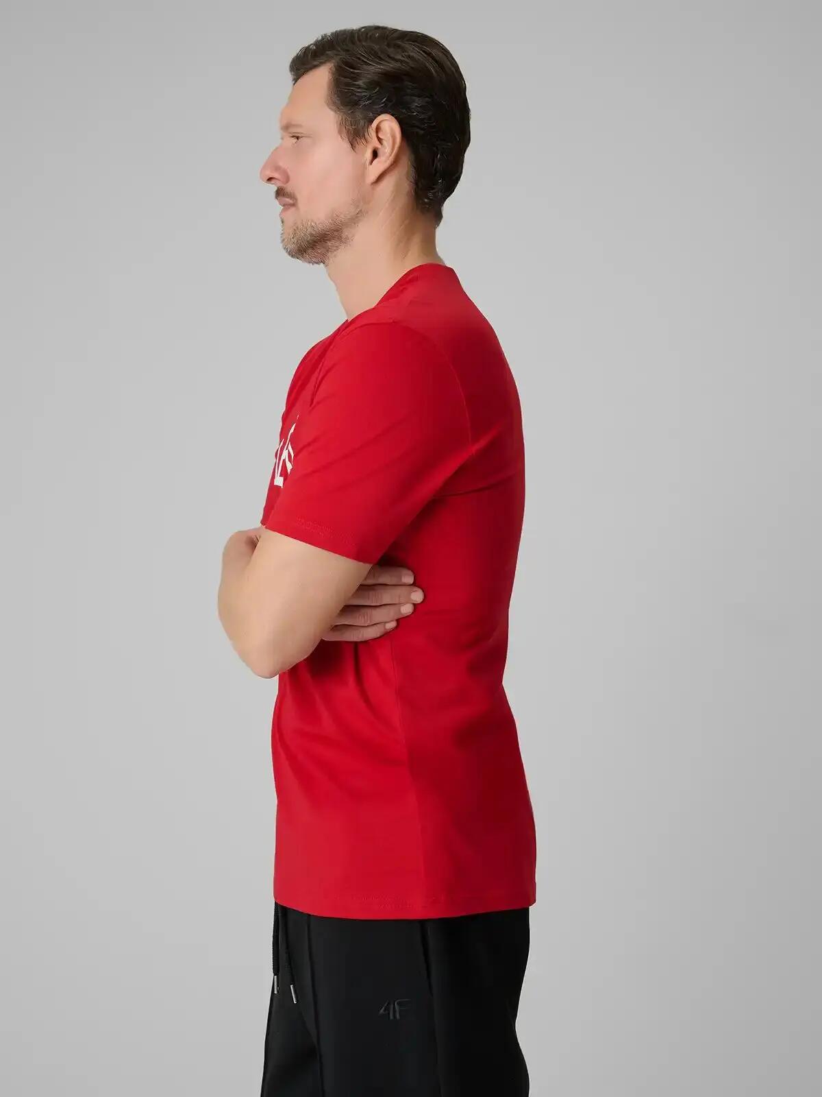 T-SHIRT MĘSKI 4F KOSZULKA SPORTOWA Z NADRUKIEM BAWEŁNIANA  M3326 SS26 5/12