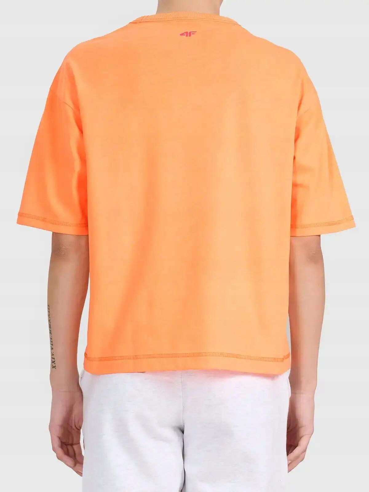 KOSZULKA DAMSKA 4F T-SHIRT SPORTOWY Z NADRUKIEM 1 BAWEŁNA  F2719 SS26 5/6