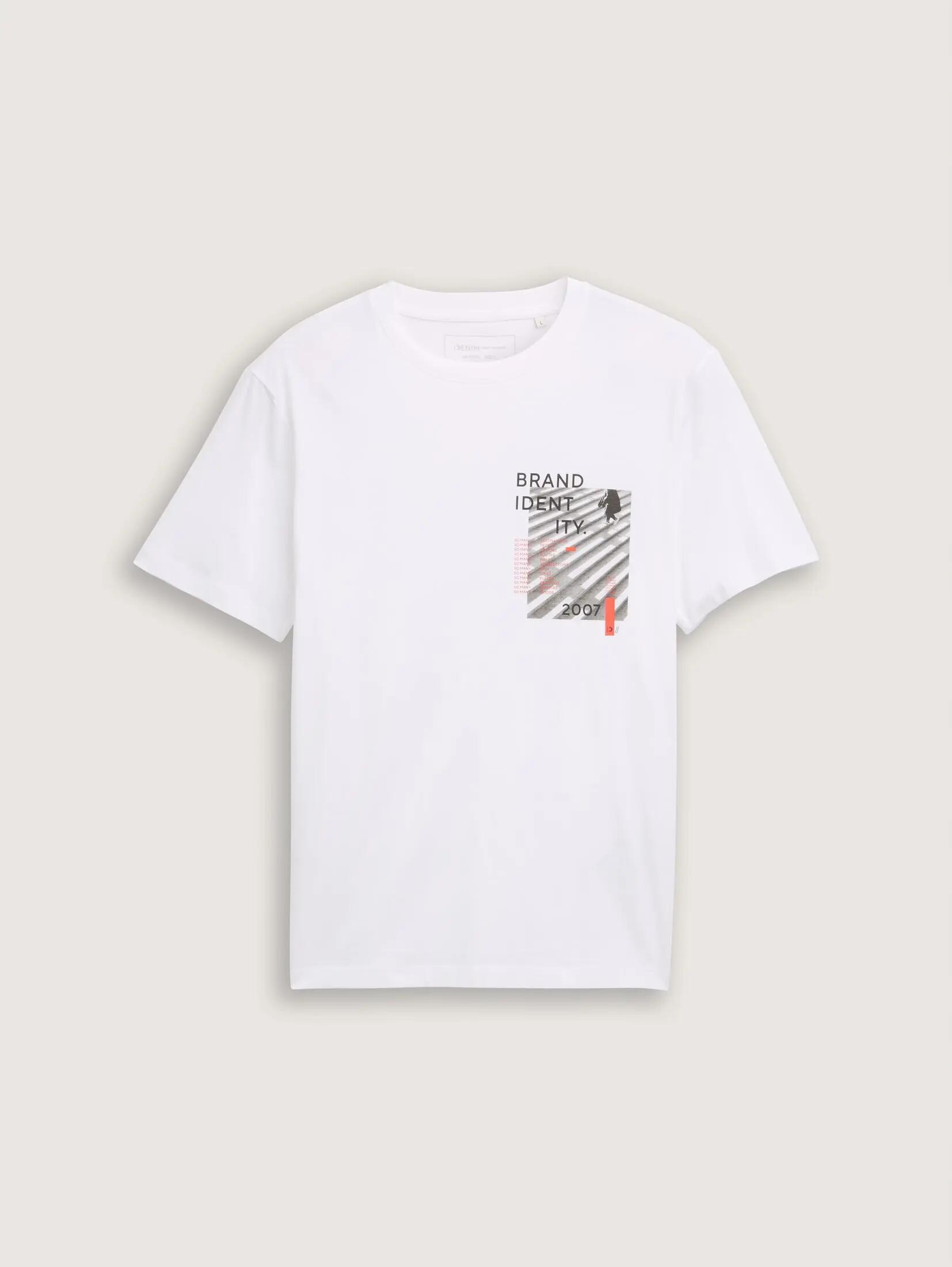 T-SHIRT KOSZULKA MĘSKA Z NADRUKIEM WHITE TOM TAILOR 4/9