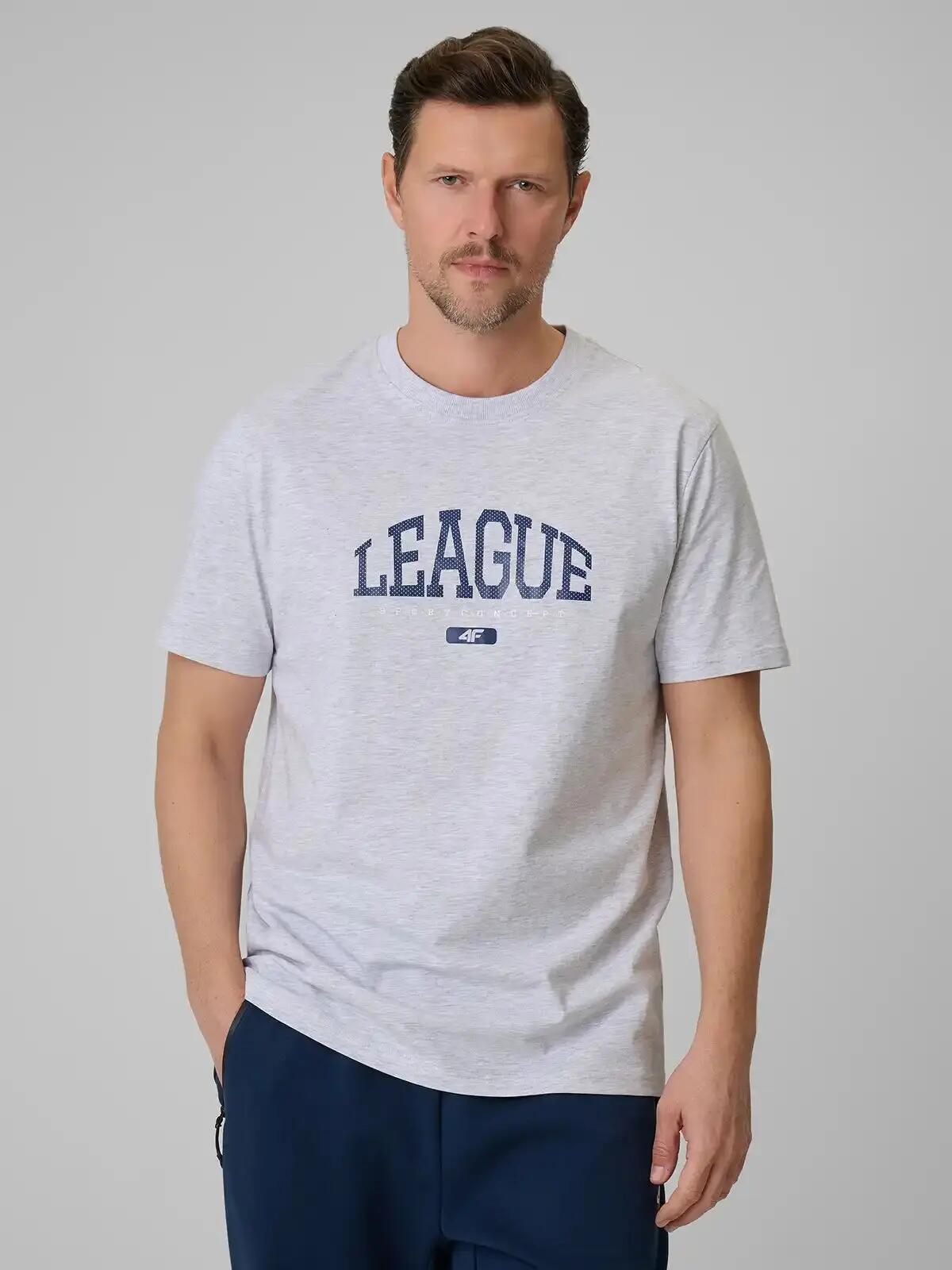 T-SHIRT MĘSKI 4F KOSZULKA SPORTOWA Z NADRUKIEM BAWEŁNIANA  M3326 SS26 2/10