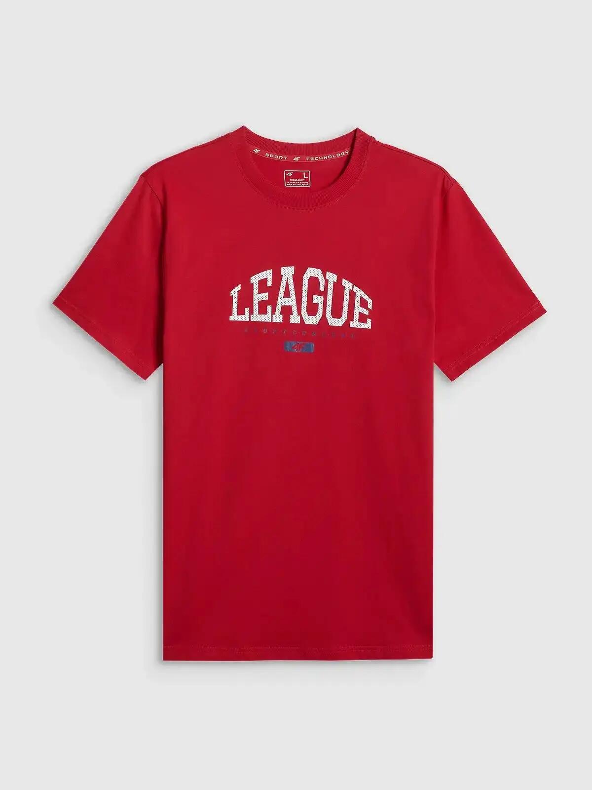 T-SHIRT MĘSKI 4F KOSZULKA SPORTOWA Z NADRUKIEM BAWEŁNIANA  M3326 SS26 2/12