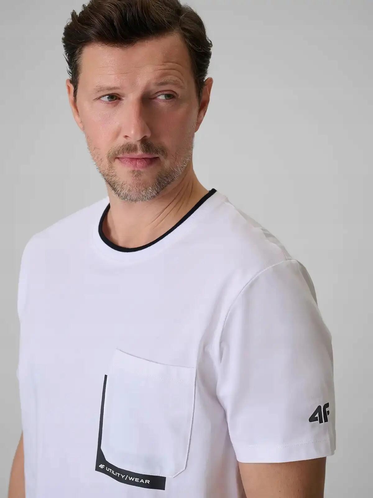KOSZULKA MĘSKA 4F T-SHIRT BAWEŁNIANY SPORTOWY NA CO DZIEŃ  M2663 SS26 8/9