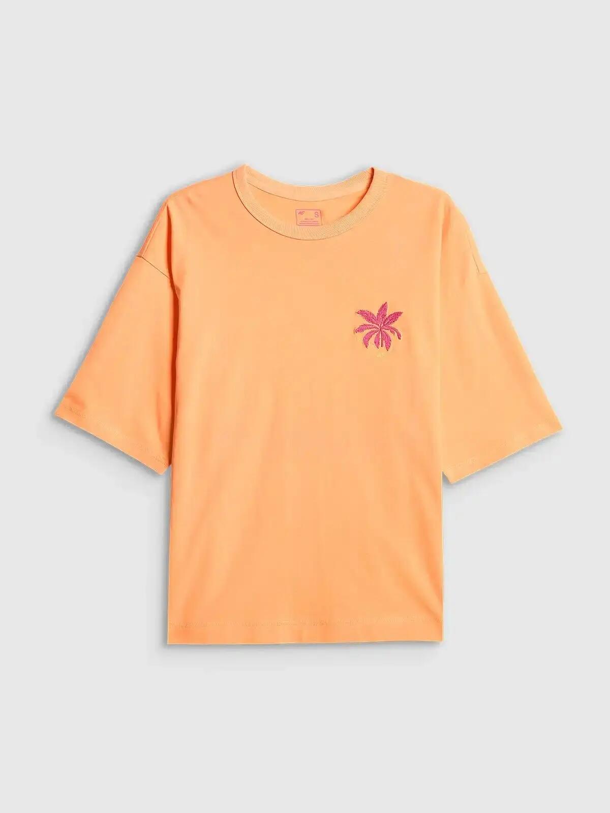 KOSZULKA DAMSKA 4F T-SHIRT SPORTOWY Z NADRUKIEM 1 BAWEŁNA  F2719 SS26 2/6
