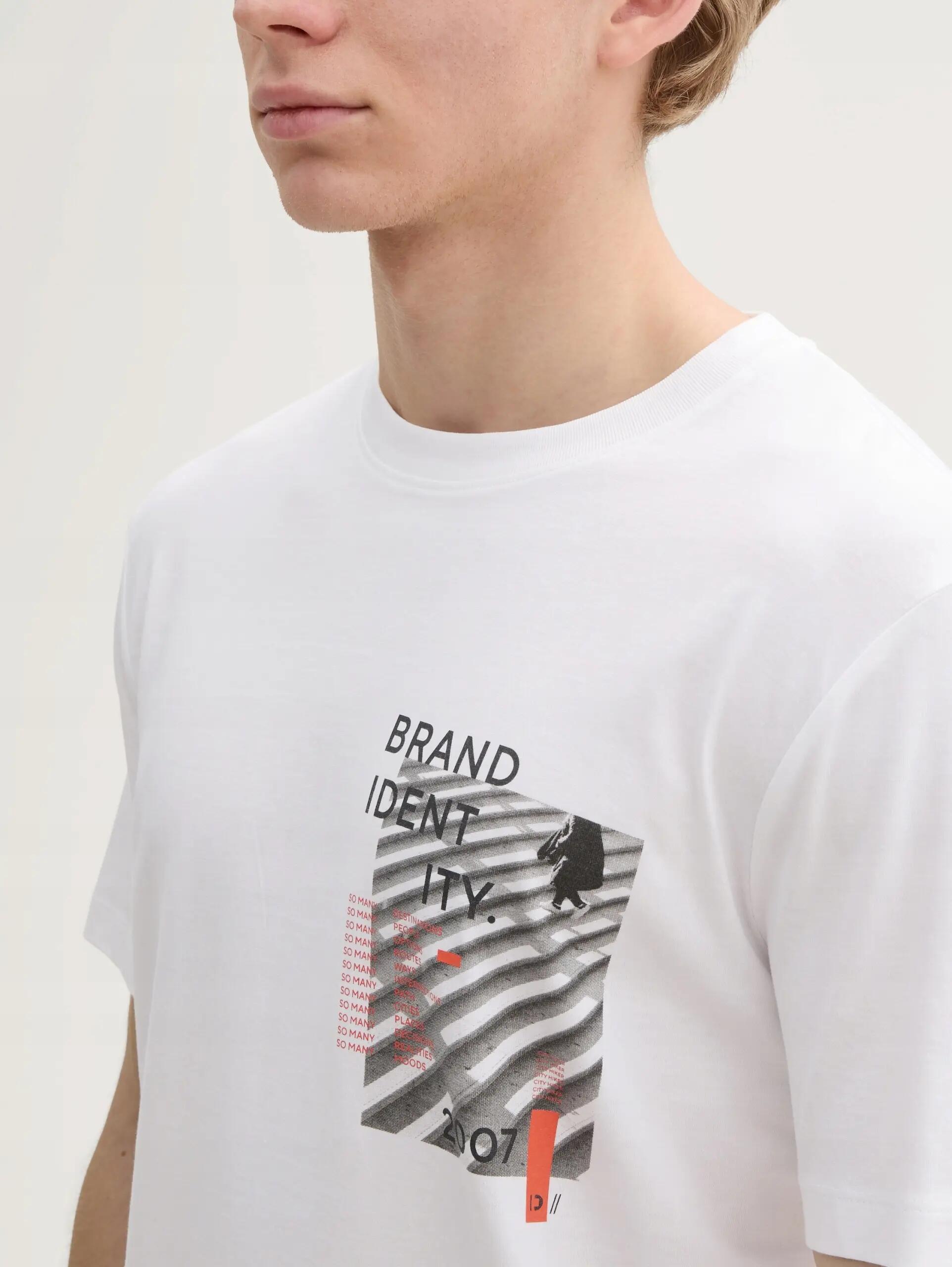 T-SHIRT KOSZULKA MĘSKA Z NADRUKIEM WHITE TOM TAILOR 2/9