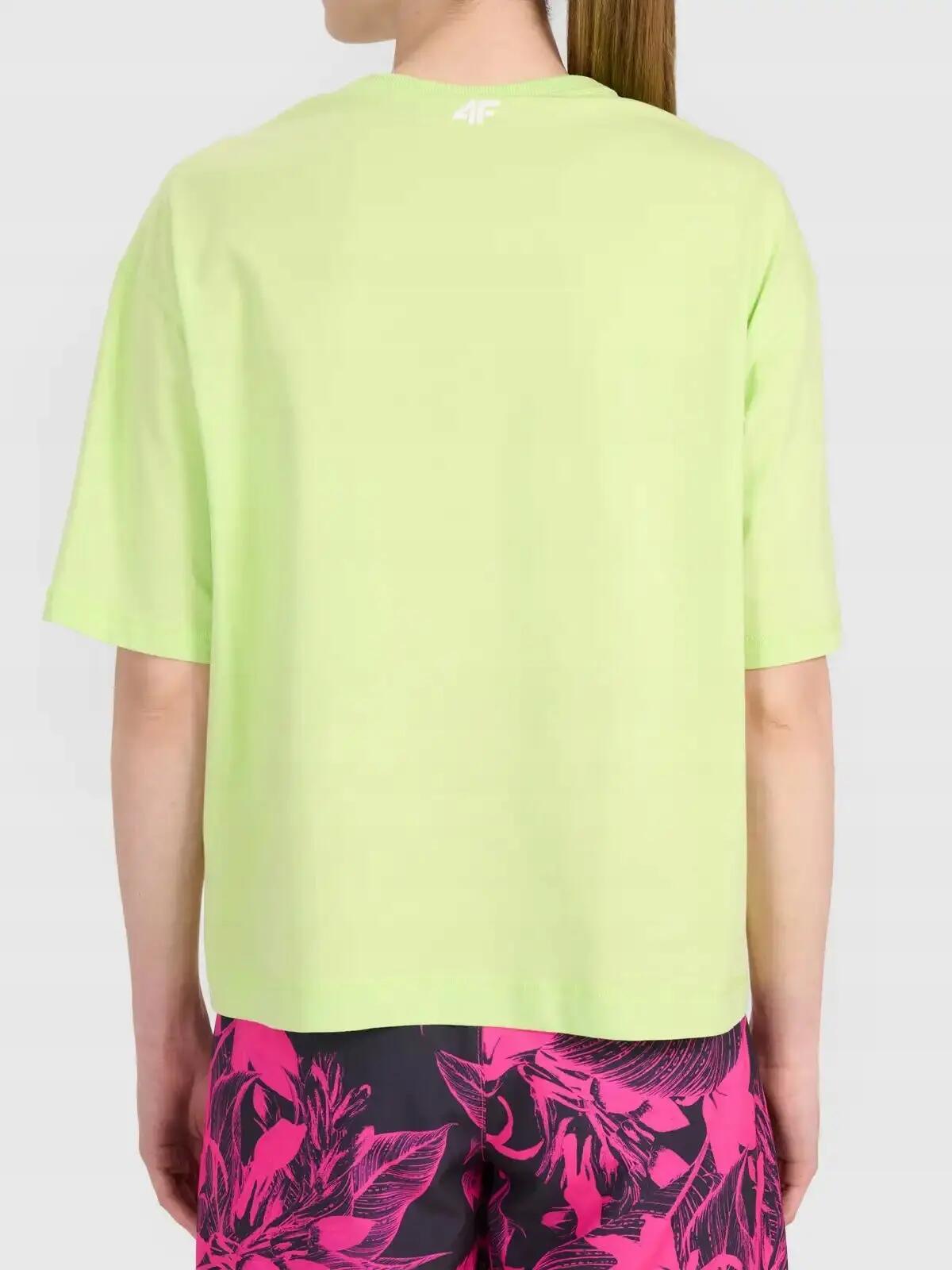 KOSZULKA DAMSKA 4F T-SHIRT SPORTOWY Z NADRUKIEM 1 BAWEŁNA  F2719 SS26 5/6