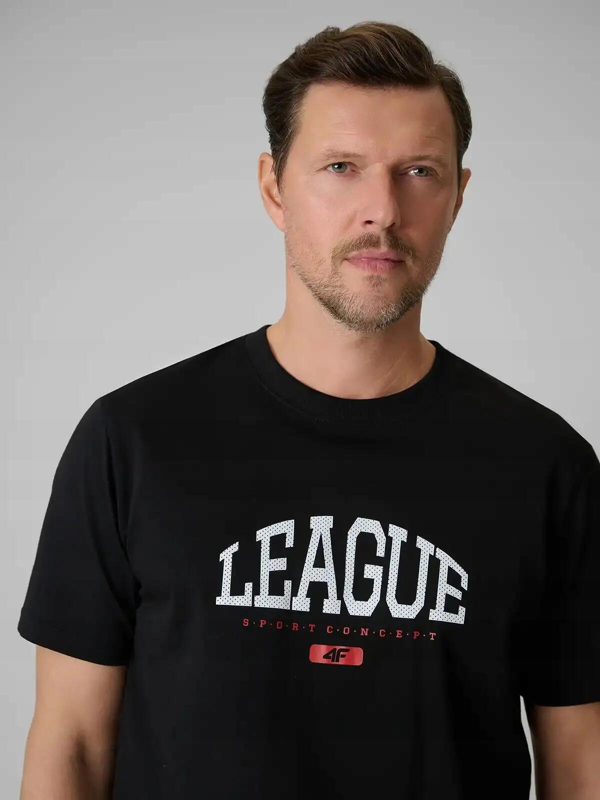 T-SHIRT MĘSKI 4F KOSZULKA SPORTOWA Z NADRUKIEM BAWEŁNIANA L M3326 SS26 5/12