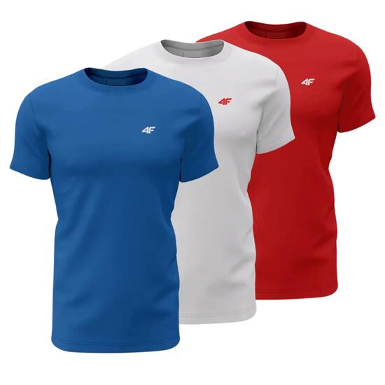 T-shirt męski (ZESTAW KOSZULEK 3 SZT.) 4F 4FWSS26TTSHM4482