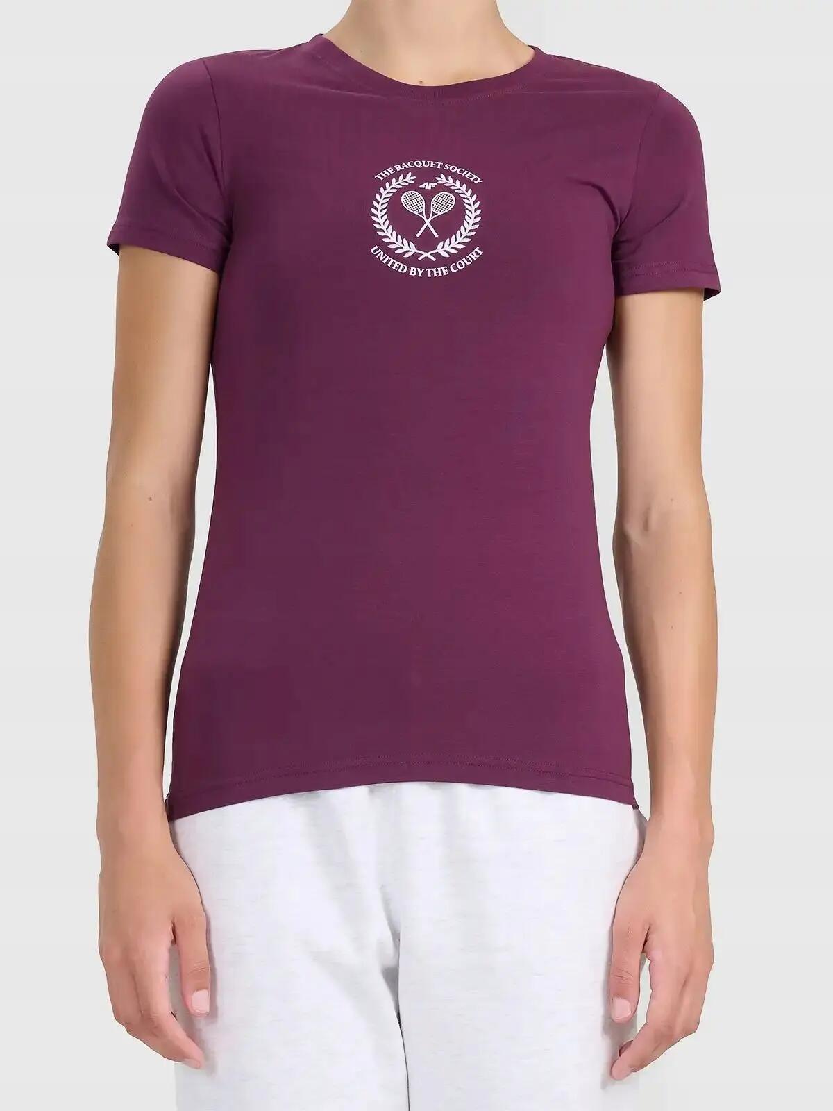 T-SHIRT DAMSKI 4F KOSZULKA BAWEŁNIANA DO TENISA  F2723 SS26 3/12
