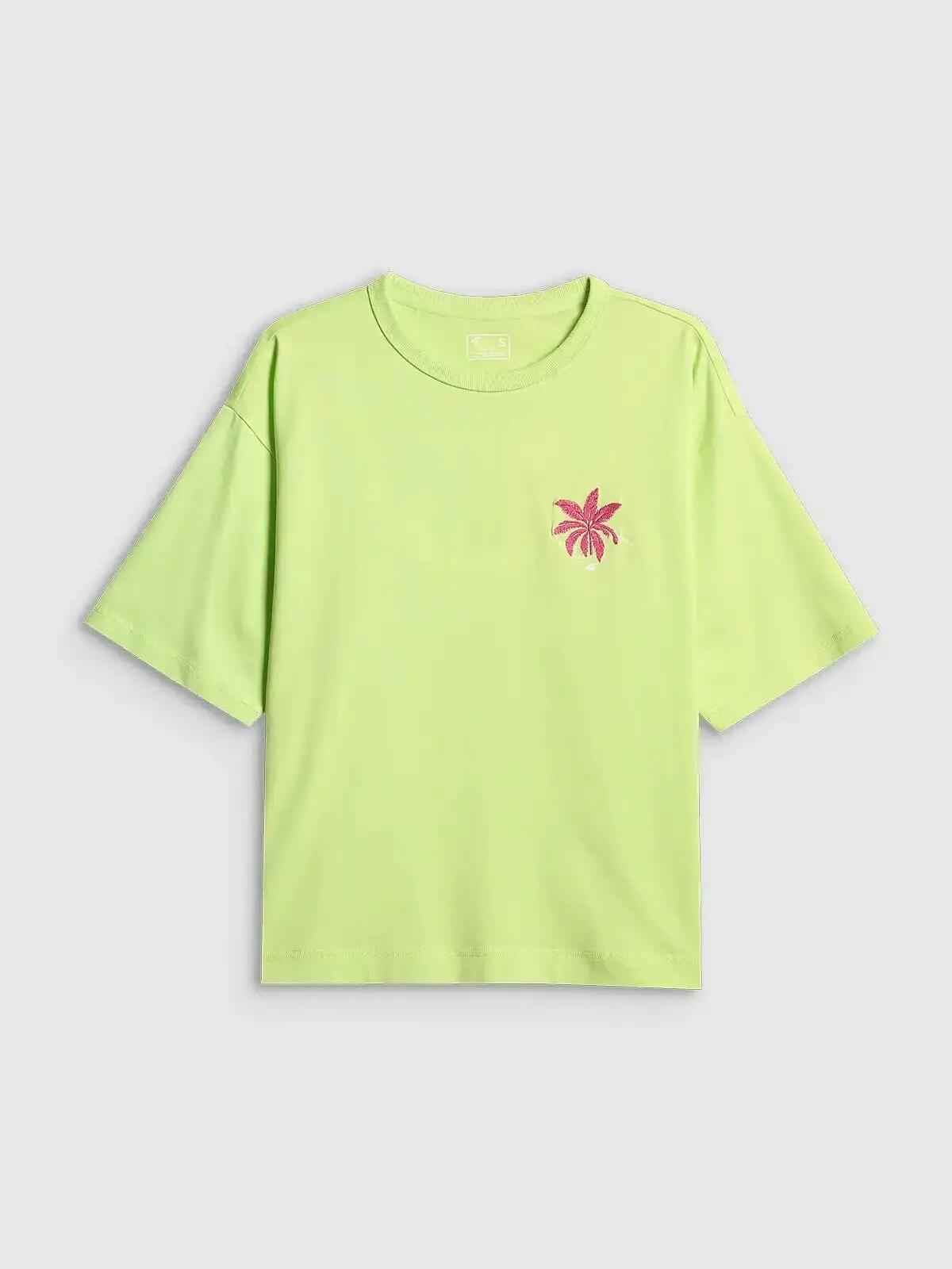 KOSZULKA DAMSKA 4F T-SHIRT SPORTOWY Z NADRUKIEM 1 BAWEŁNA  F2719 SS26 2/6