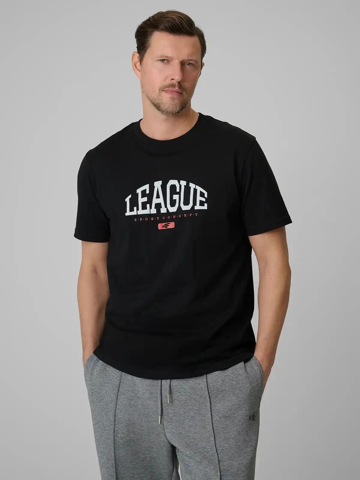 T-SHIRT MĘSKI 4F KOSZULKA SPORTOWA Z NADRUKIEM BAWEŁNIANA L M3326 SS26 2/12