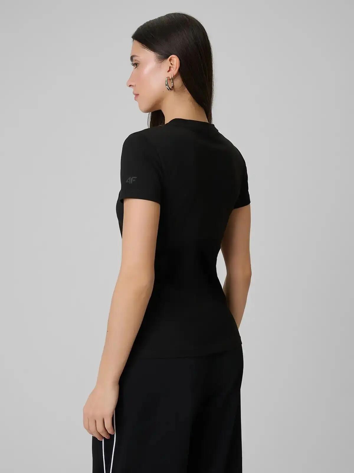 KOSZULKA DAMSKA 4F T-SHIRT BAWEŁNIANY DO TENISA  F2723 SS26 9/12