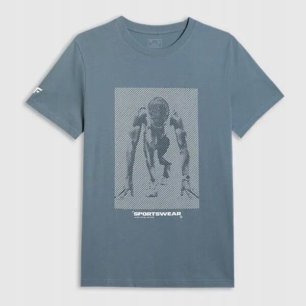 T-SHIRT MĘSKI 4F BAWEŁNIANY KOSZULKA SPORTOWA TTSHM3129 9/10