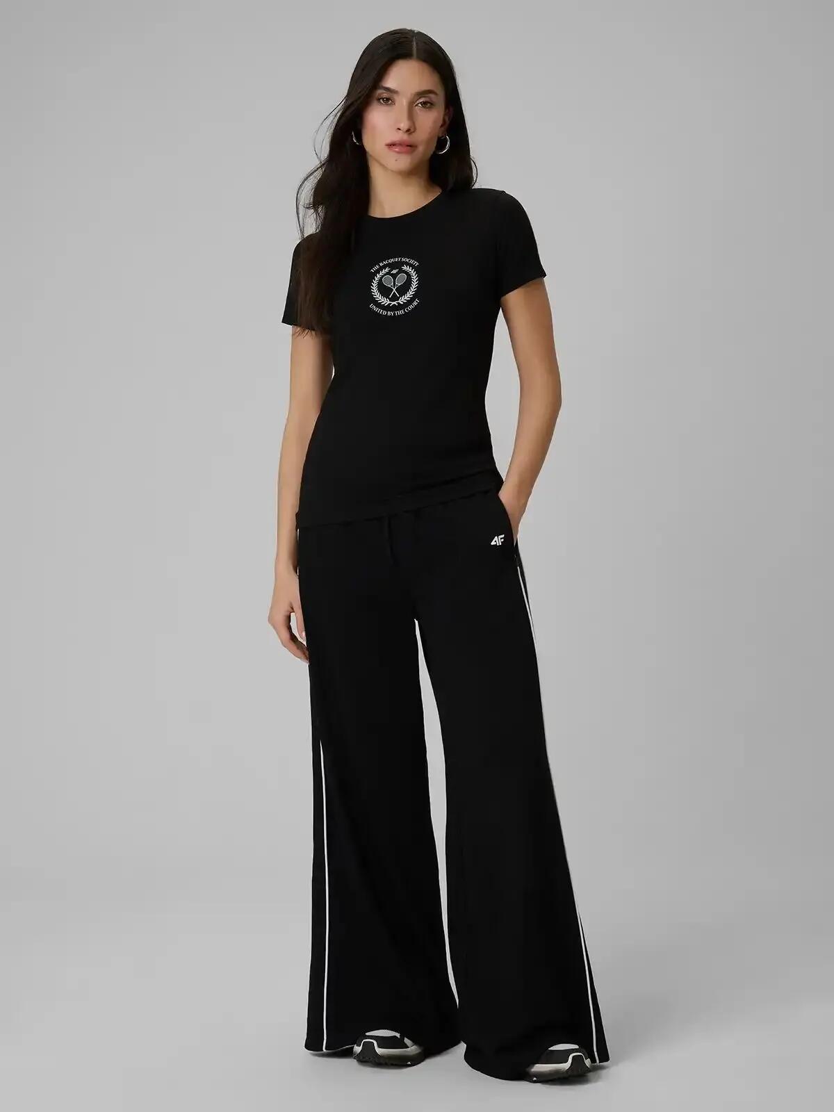 KOSZULKA DAMSKA 4F T-SHIRT BAWEŁNIANY DO TENISA  F2723 SS26 8/12