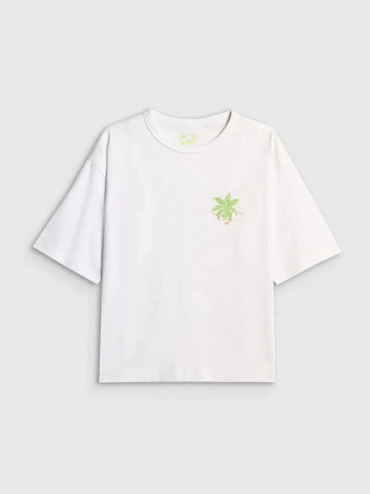 KOSZULKA DAMSKA 4F T-SHIRT SPORTOWY Z NADRUKIEM 1 BAWEŁNA  F2719 SS26 2/6