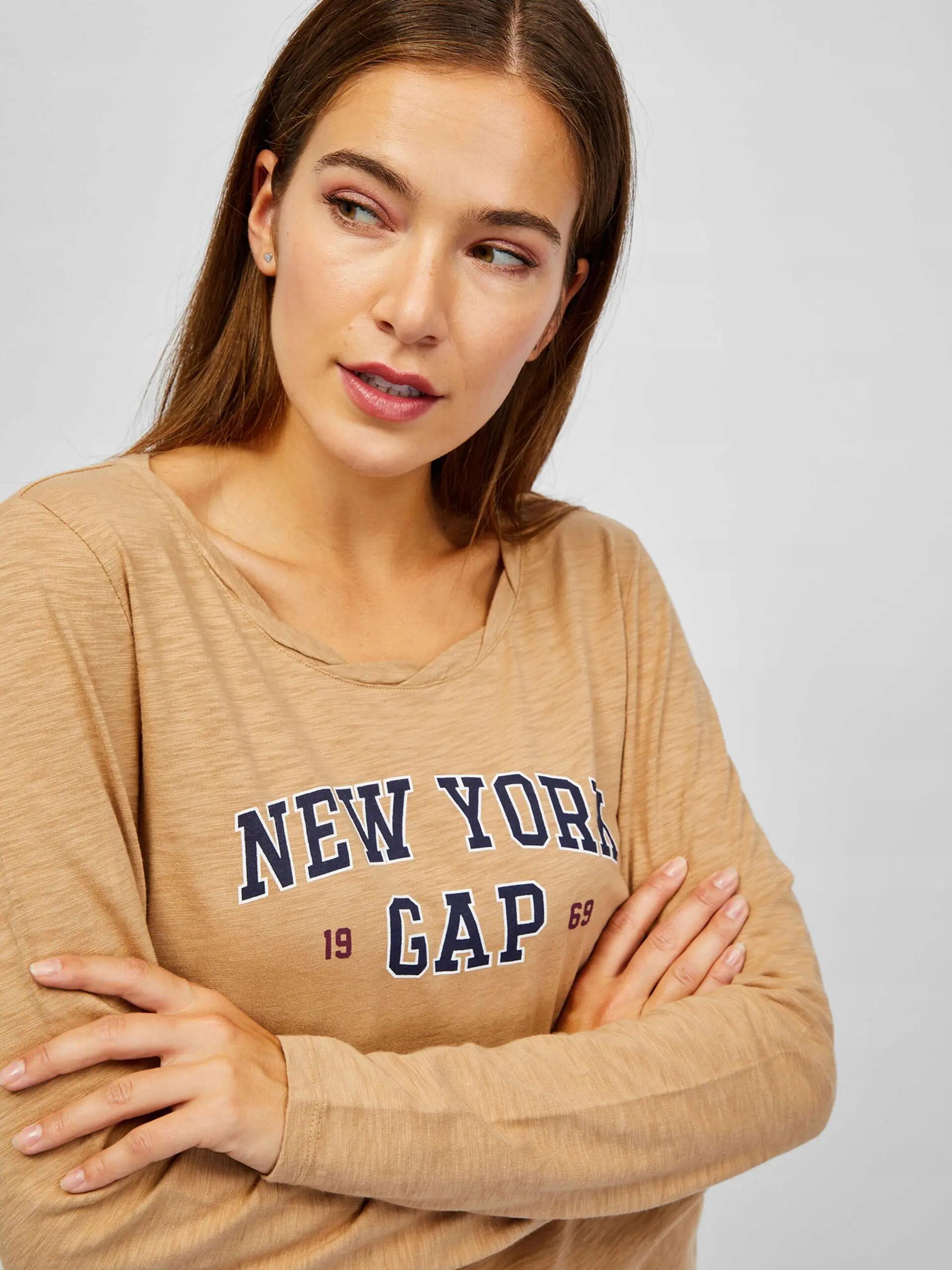 T-SHIRT DAMSKI KOSZULKA Z DŁUGIM RĘKAWEM GAP LONGSLEEVE BAWEŁNA 1 3/8