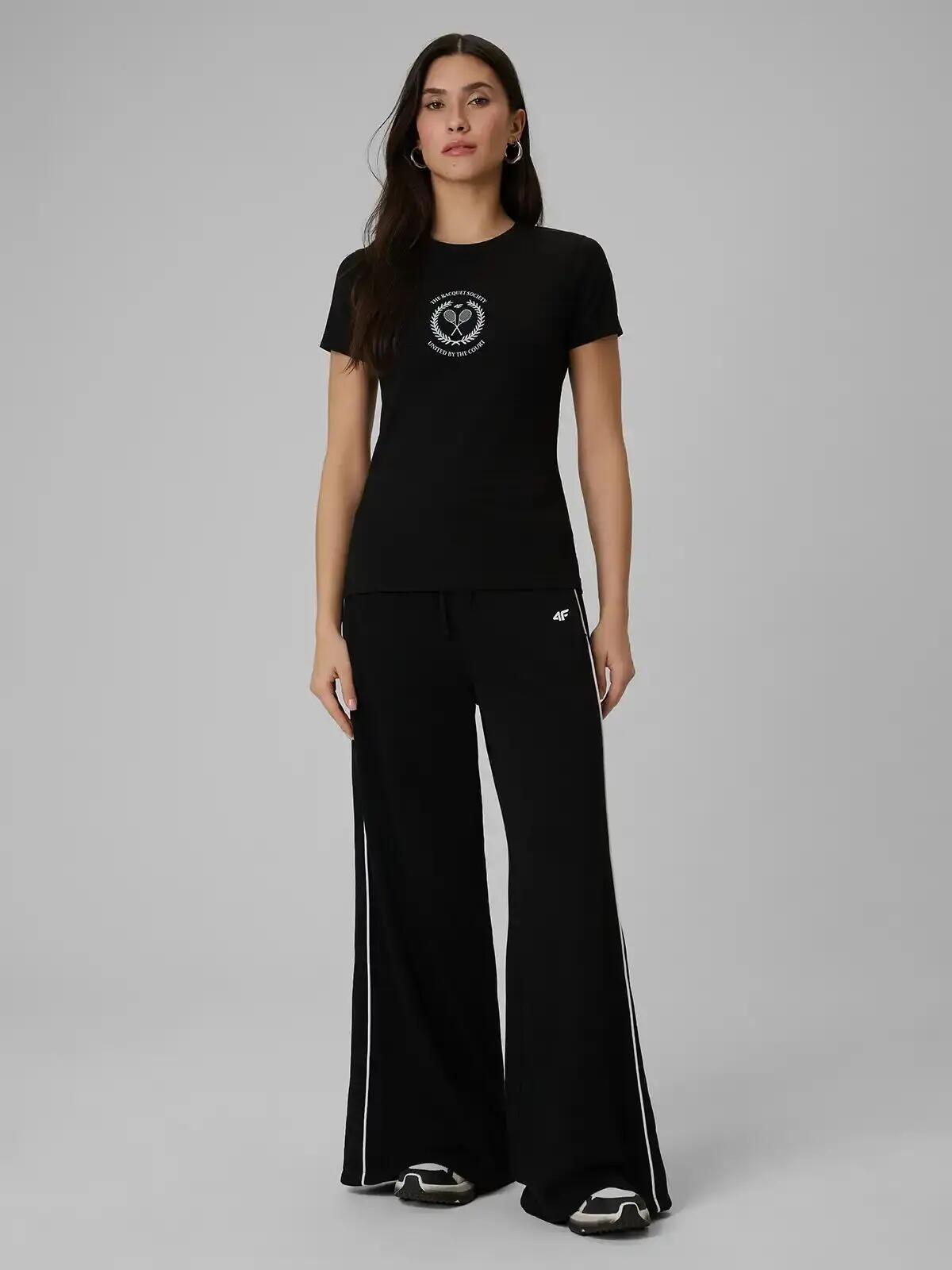 KOSZULKA DAMSKA 4F T-SHIRT BAWEŁNIANY DO TENISA  F2723 SS26 5/12