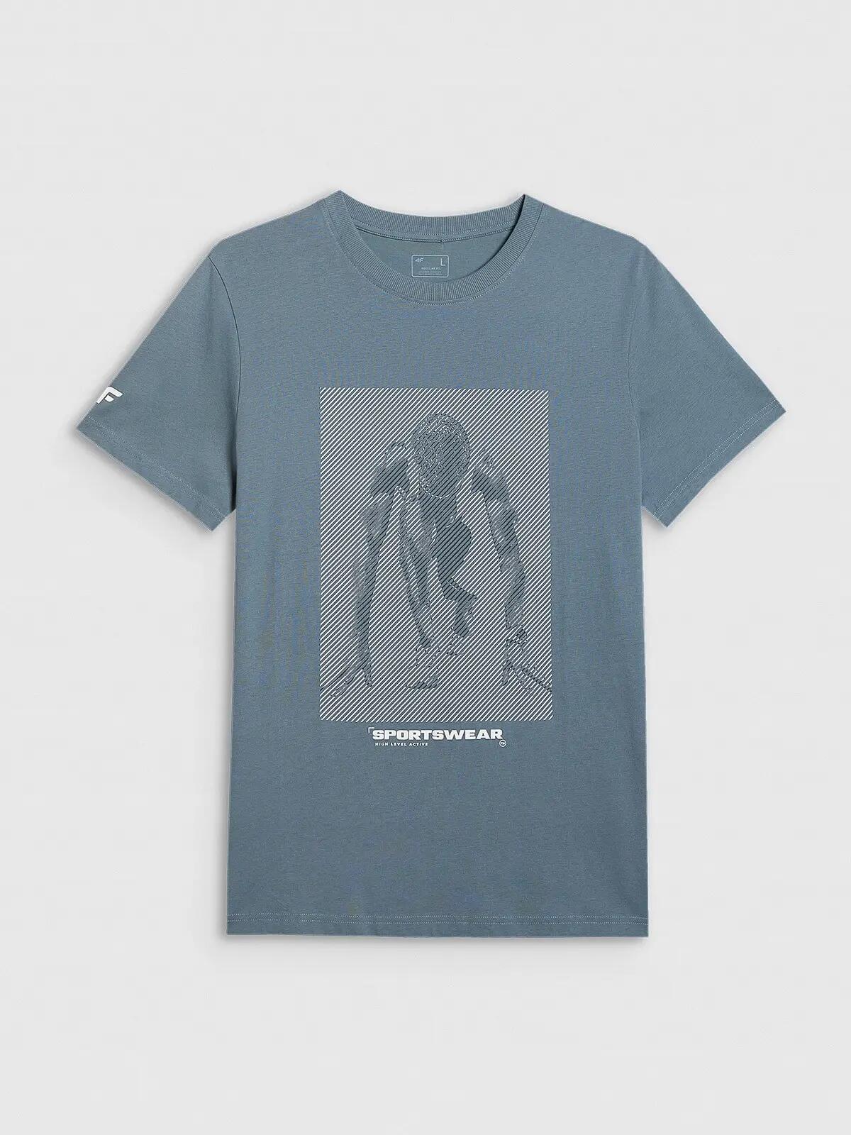 T-SHIRT MĘSKI 4F BAWEŁNIANY KOSZULKA SPORTOWA TTSHM3129 7/10