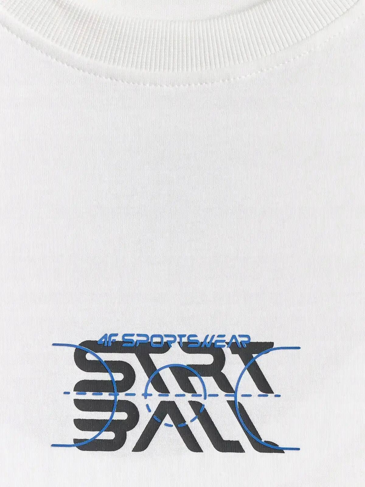 T-SHIRT MĘSKI 4F KOSZULKA SPORTOWA Z NADRUKIEM BAWEŁNIANA  M3334 SS26 6/7