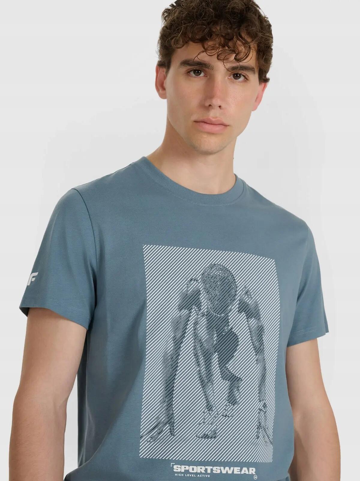 T-SHIRT MĘSKI 4F BAWEŁNIANY KOSZULKA SPORTOWA TTSHM3129 4/10