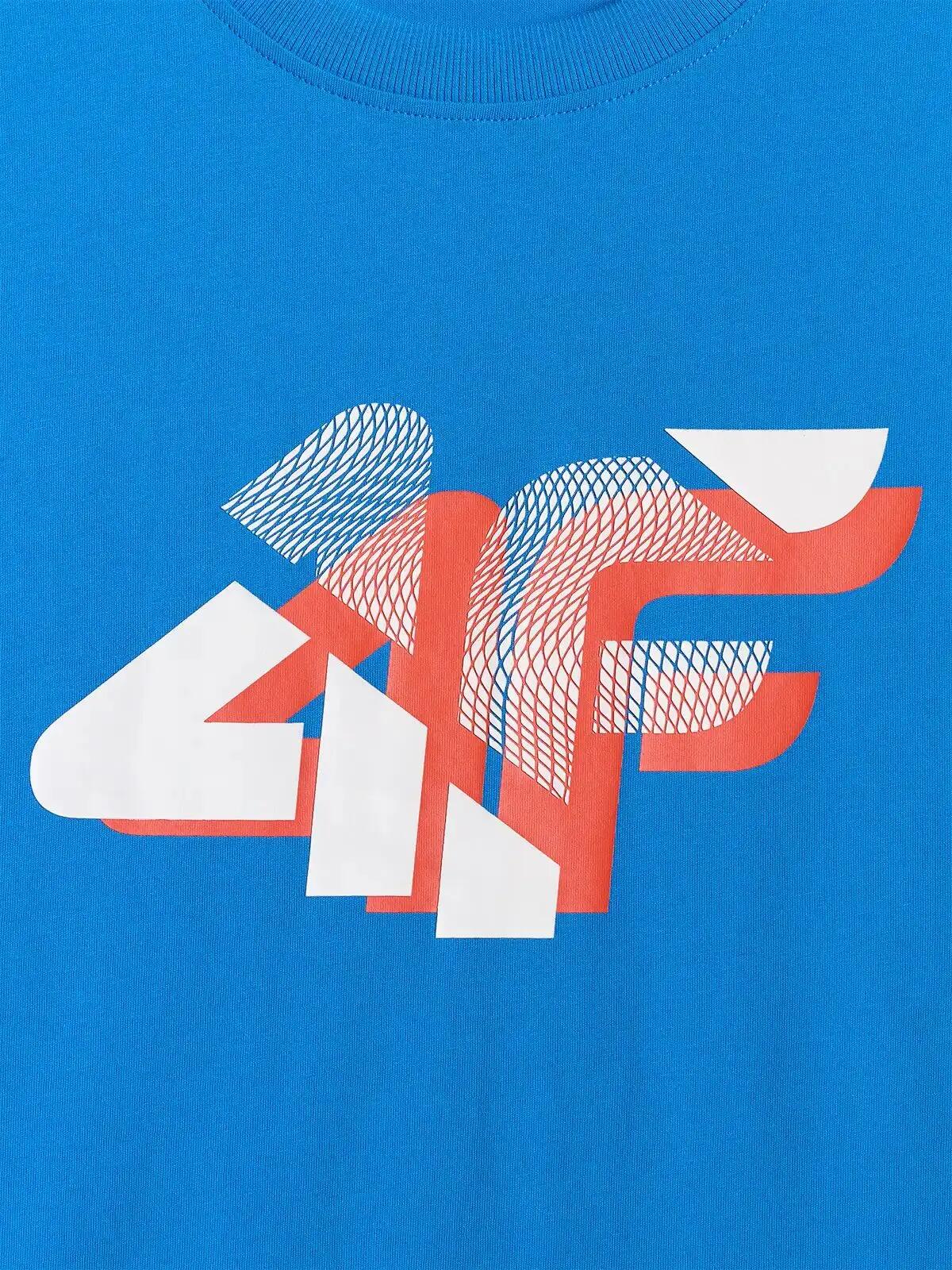 T-SHIRT MĘSKI 4F KOSZULKA BAWEŁNIANA Z NADRUKIEM  M2667 SS26 5/6