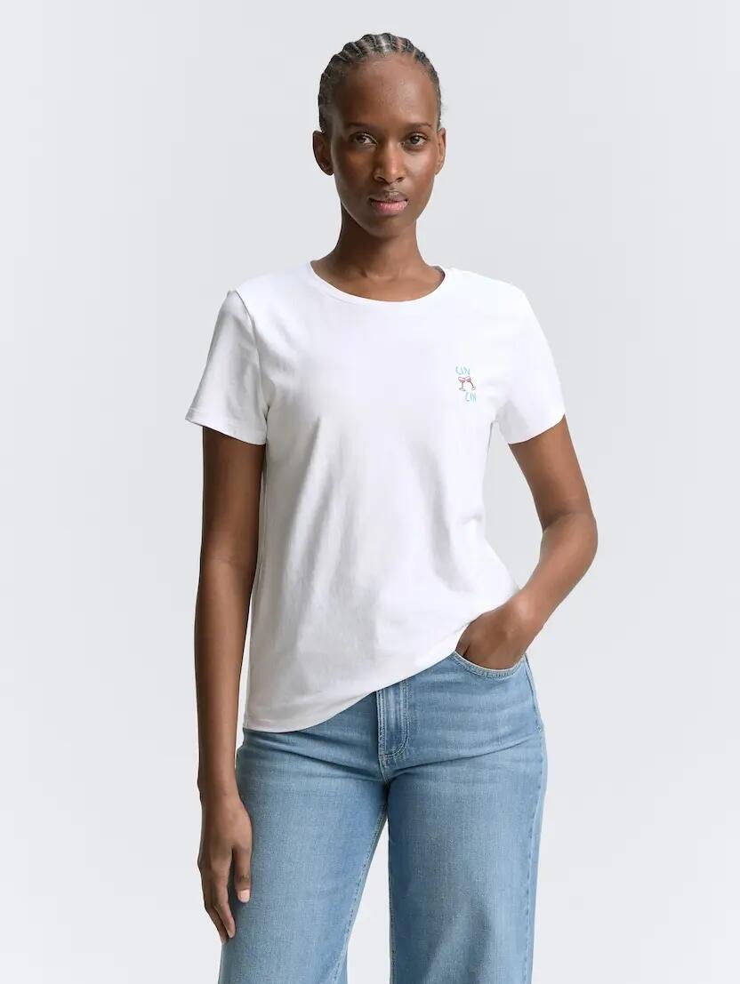 T-SHIRT WITH CHEST EMBRO KOSZULKA DAMSKA TOM TAILOR L 3/10