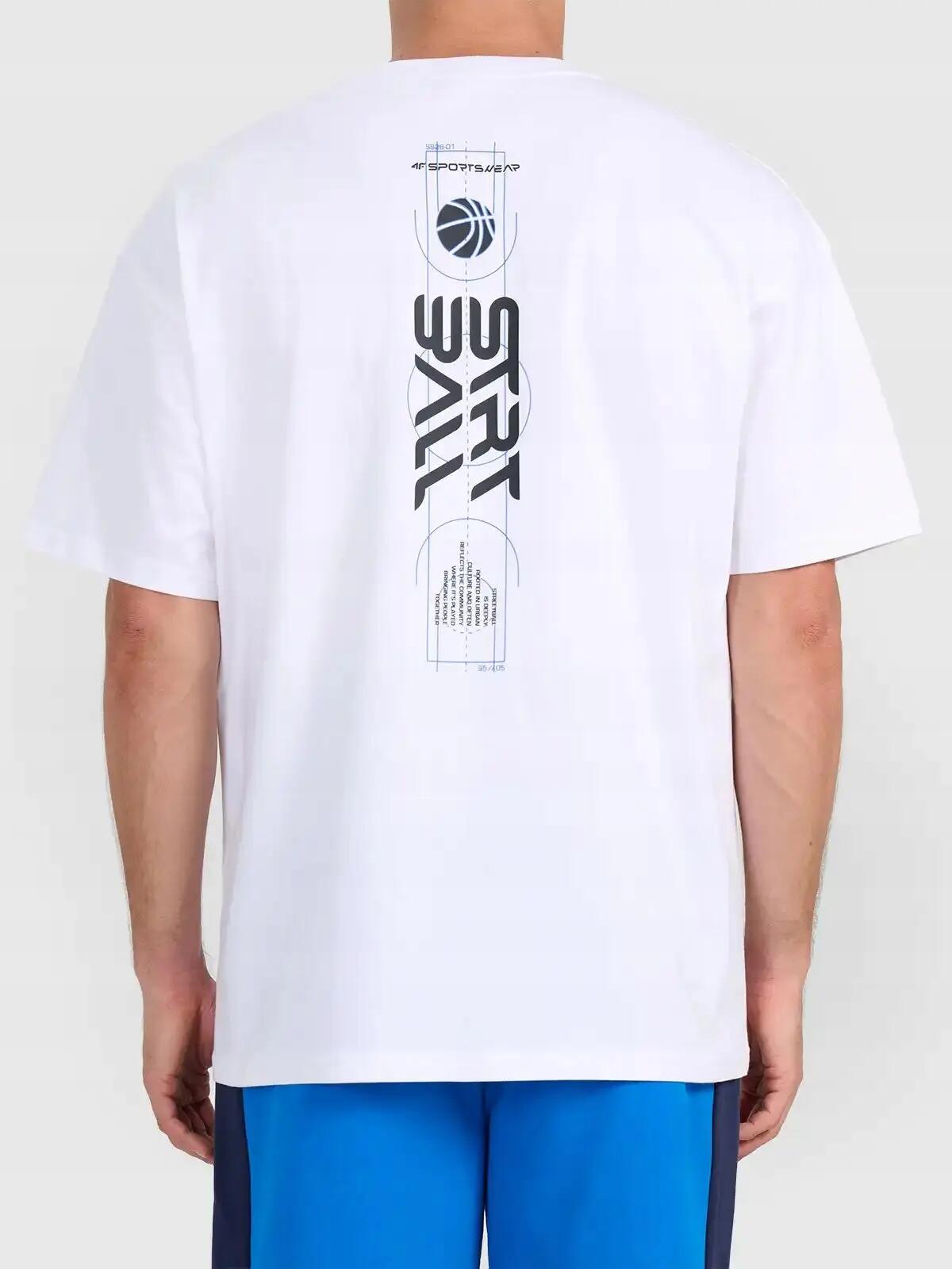 T-SHIRT MĘSKI 4F KOSZULKA SPORTOWA Z NADRUKIEM BAWEŁNIANA  M3334 SS26 4/7