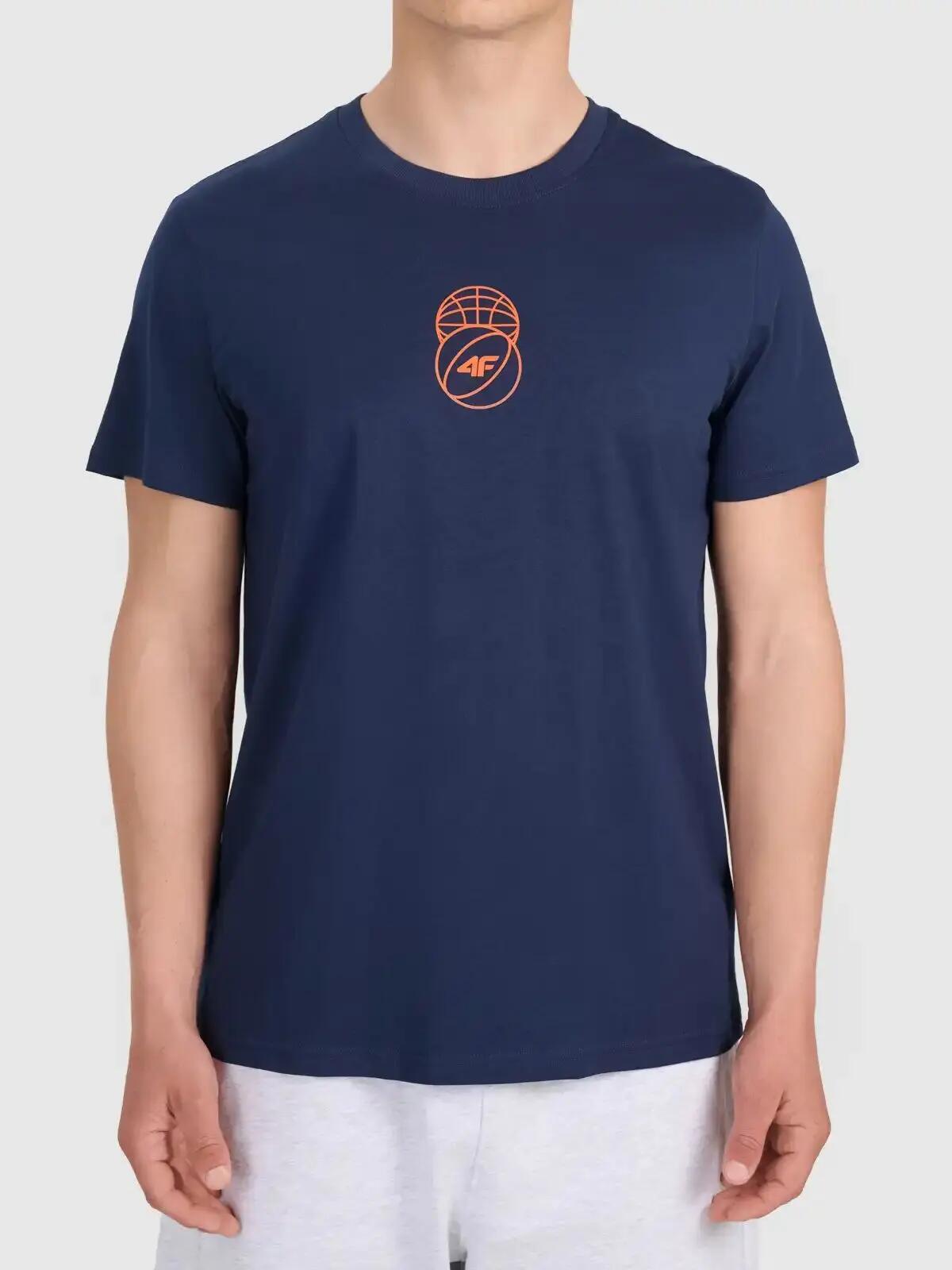 T-SHIRT MĘSKI 4F KOSZULKA SPORTOWA Z NADRUKIEM 1 BAWEŁNA  M3328 SS26 2/4