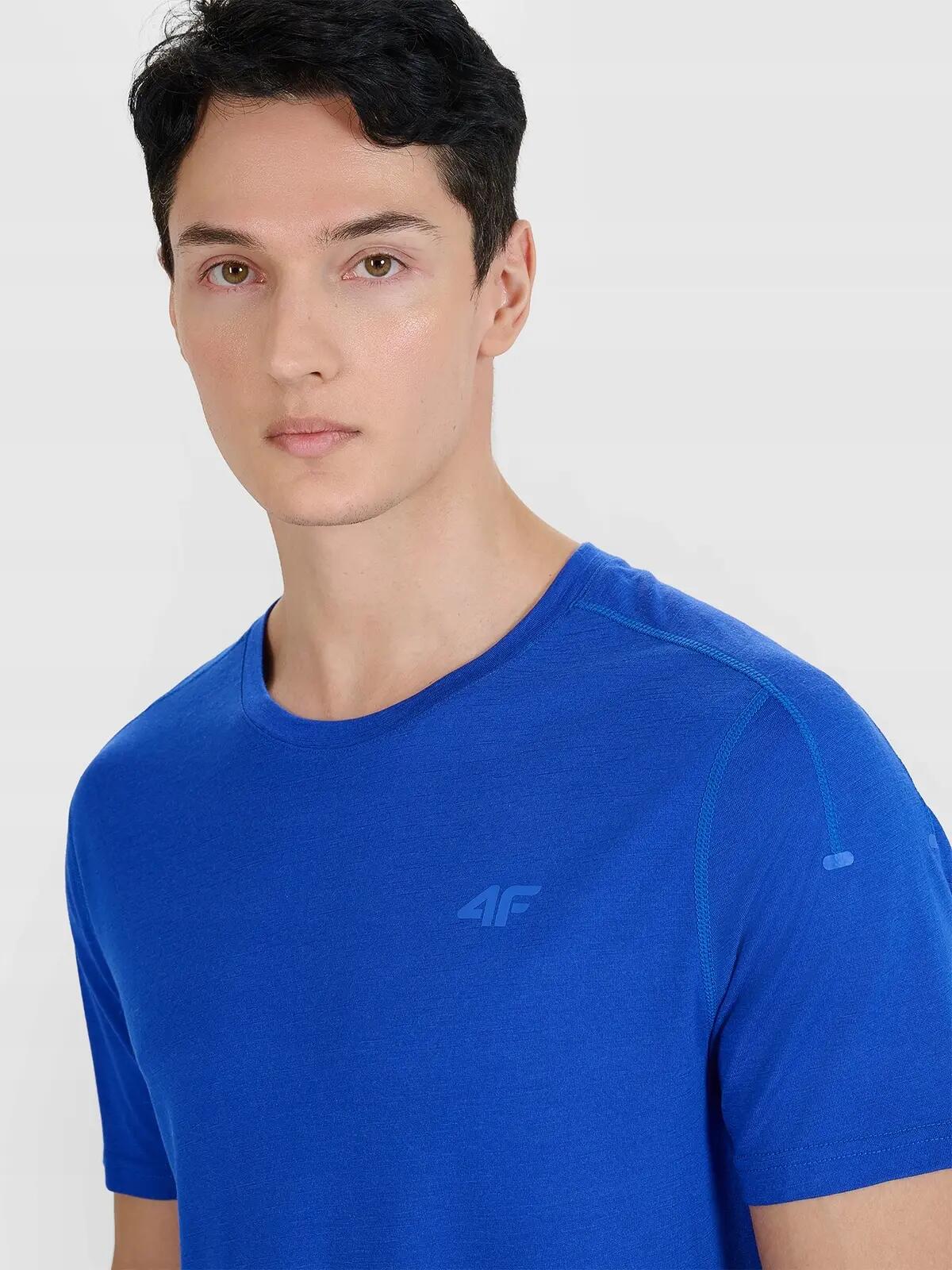 T-SHIRT MĘSKI 4F KOSZULKA TRENINGOWA Z WEŁNĄ MERINO  TFTSM1268 4/9