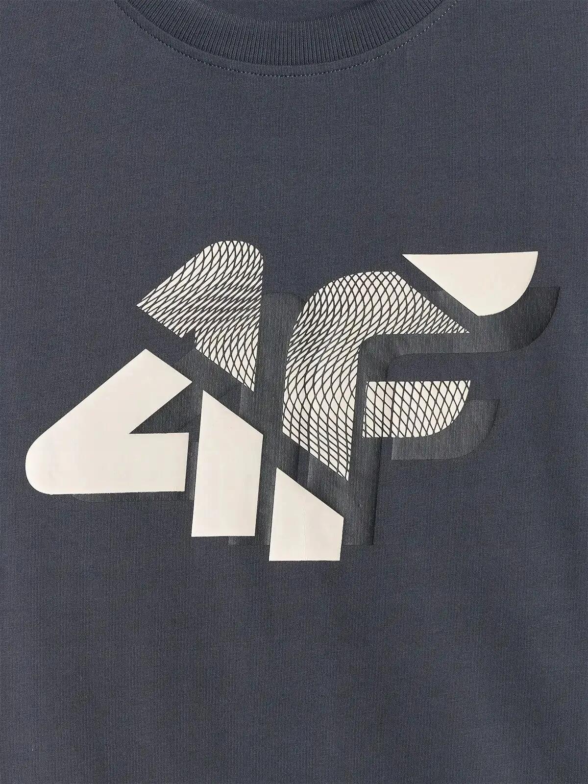 T-SHIRT MĘSKI 4F KOSZULKA BAWEŁNIANA Z NADRUKIEM  M2667 SS26 5/6