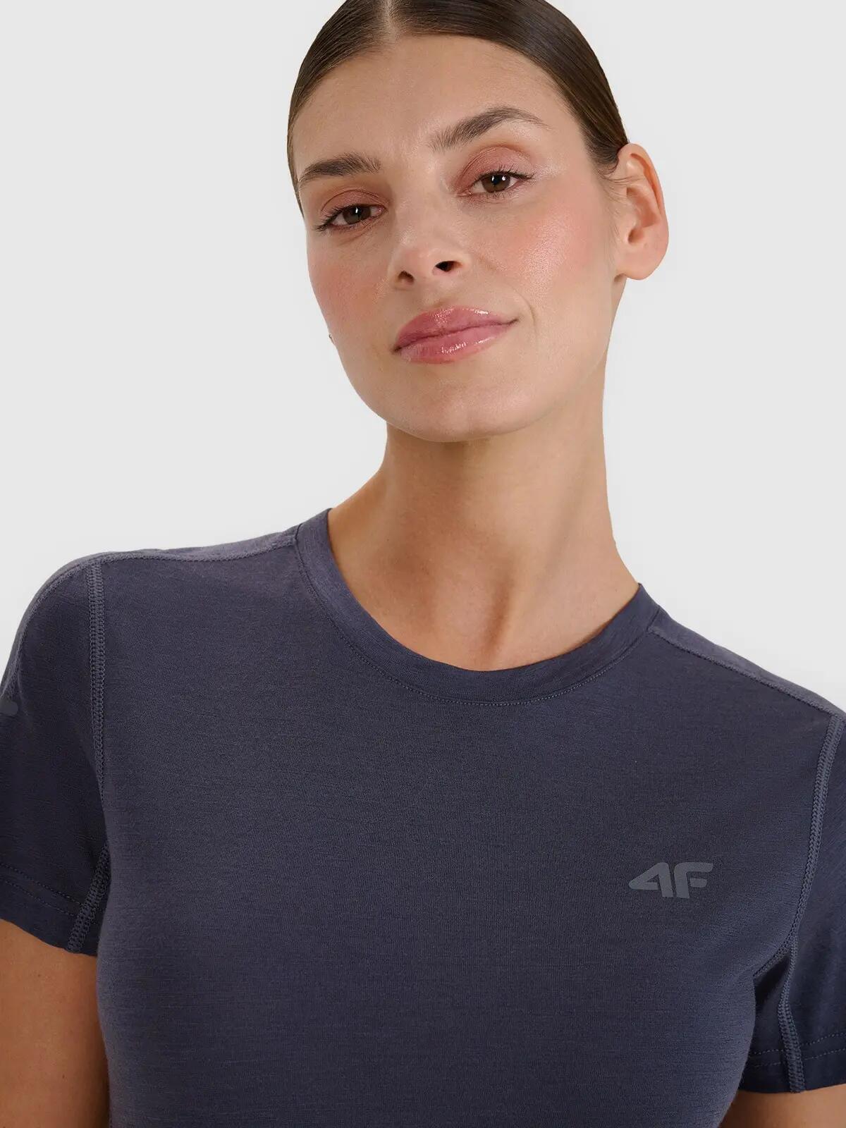 T-SHIRT DAMSKI 4F KOSZULKA TRENINGOWA Z WEŁNĄ MERINO  F1269 4/10