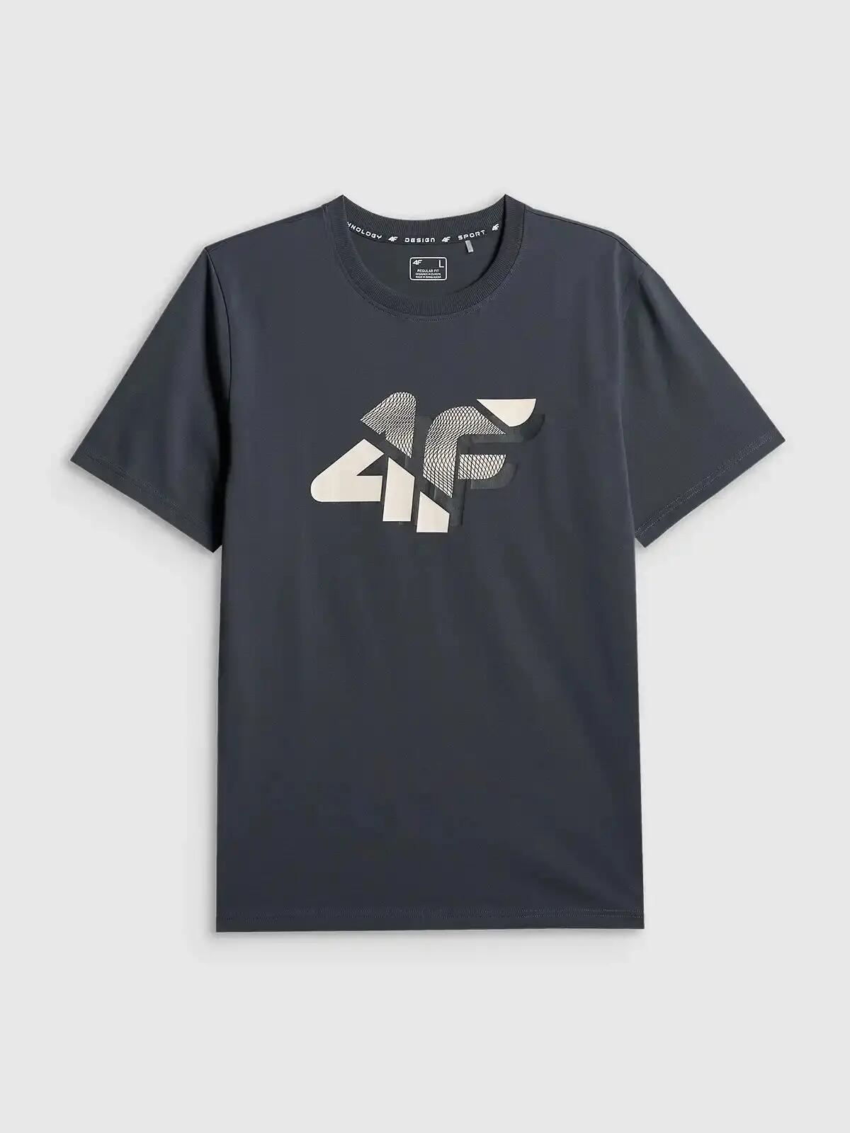 T-SHIRT MĘSKI 4F KOSZULKA BAWEŁNIANA Z NADRUKIEM  M2667 SS26 4/6