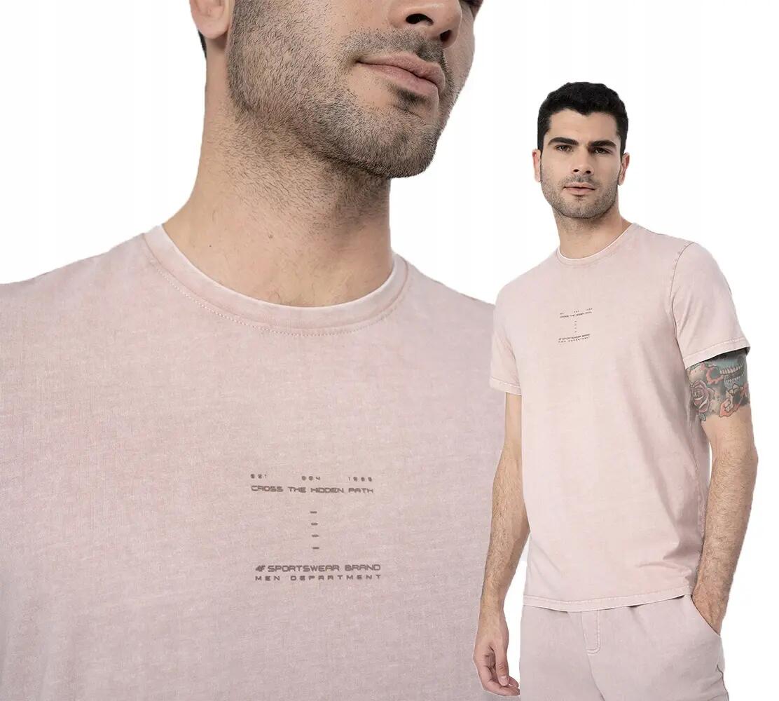 T-SHIRT MĘSKI 4F KOSZULKA SPORTOWA BAWEŁNIANA TTSHM296 7/8