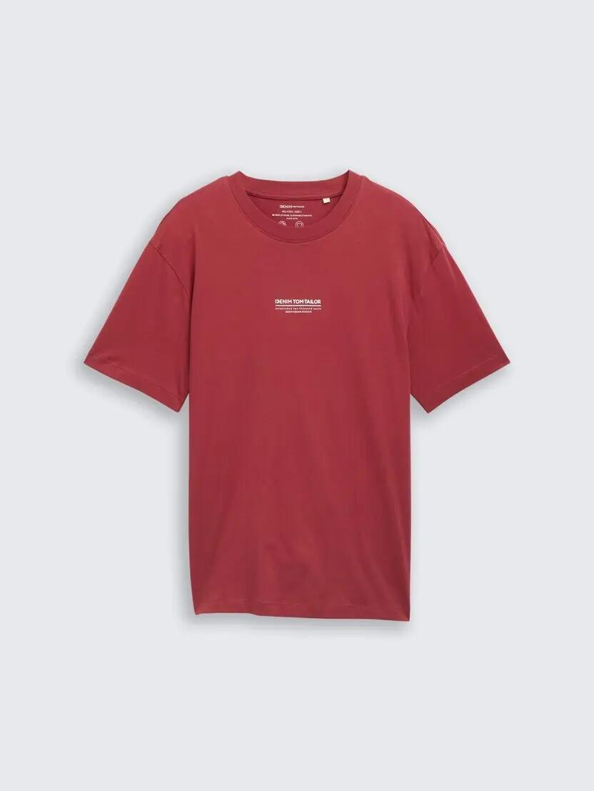 T-SHIRT MĘSKI TOM TAILOR relaxed printed, burnt russet, L 4/6