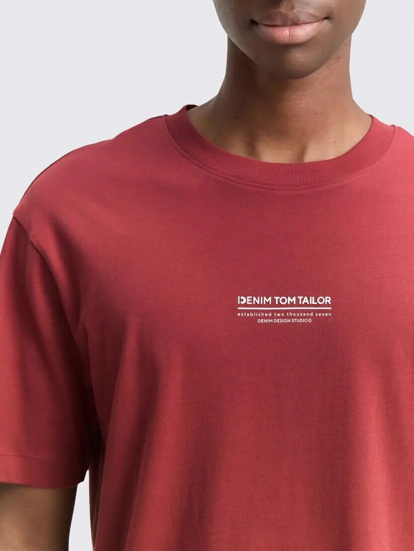 T-SHIRT MĘSKI TOM TAILOR relaxed printed, burnt russet, L 3/6