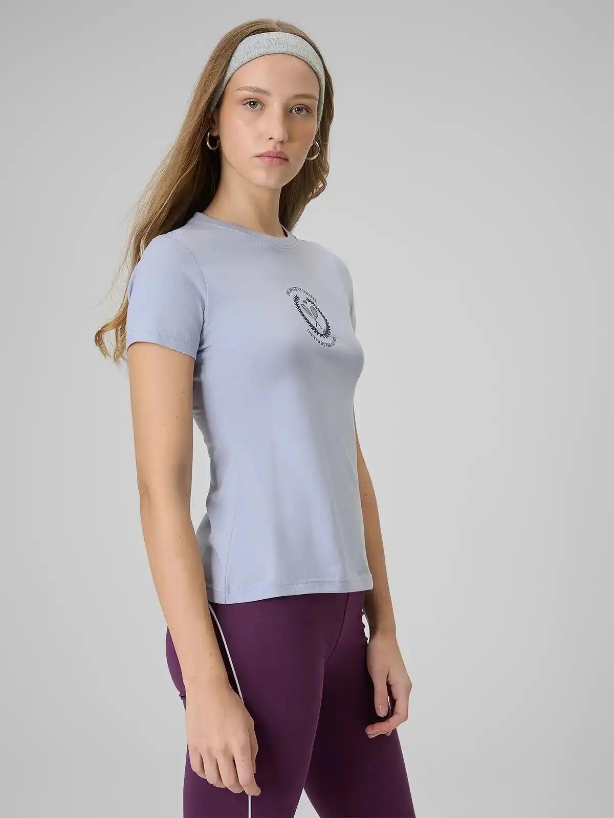 T-SHIRT DAMSKI 4F KOSZULKA BAWEŁNIANA DO TENISA  F2723 SS26 6/12