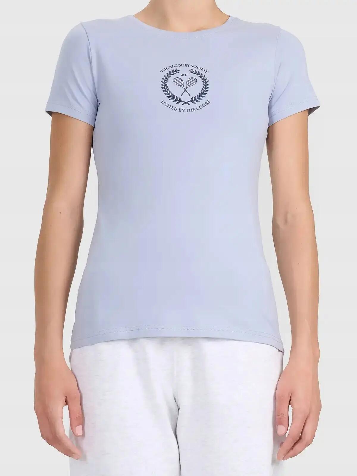 T-SHIRT DAMSKI 4F KOSZULKA BAWEŁNIANA DO TENISA  F2723 SS26 3/12