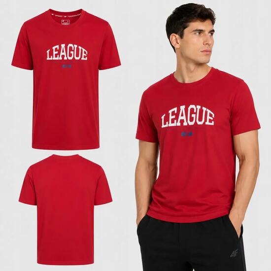 T-SHIRT MĘSKI 4F KOSZULKA SPORTOWA Z NADRUKIEM BAWEŁNIANA M3326 SS26