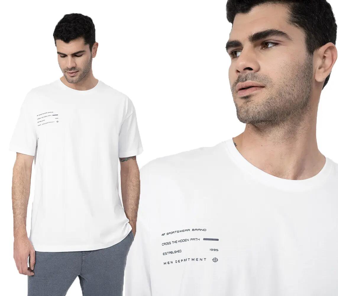T-SHIRT MĘSKI 4F KOSZULKA SPORTOWA BAWEŁNIANA TTSHM298 7/8