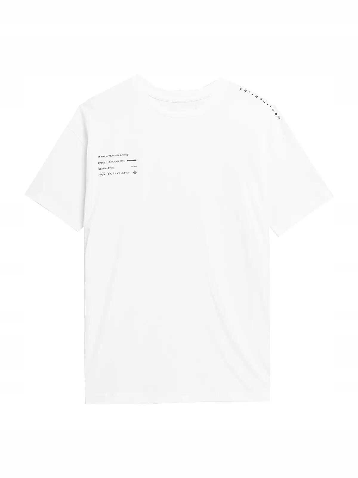 T-SHIRT MĘSKI 4F KOSZULKA SPORTOWA BAWEŁNIANA TTSHM298 3/8
