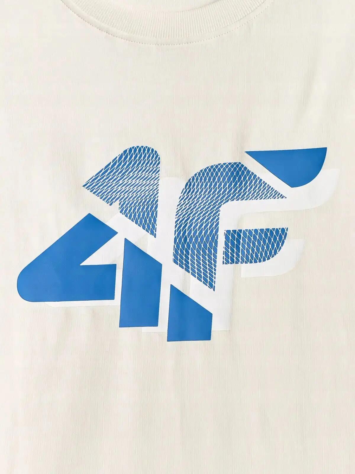 T-SHIRT MĘSKI 4F KOSZULKA BAWEŁNIANA Z NADRUKIEM  M2667 SS26 6/7
