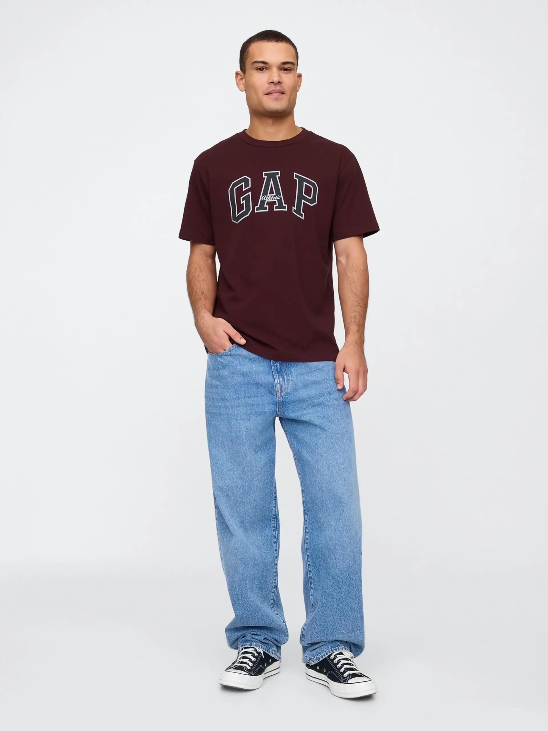 T-SHIRT MĘSKI KOSZULKA 1 BAWEŁNA GAP ATHLETIC BORDOWY 3/7