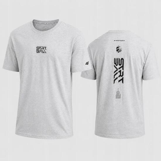 T-SHIRT MĘSKI 4F KOSZULKA SPORTOWA Z NADRUKIEM BAWEŁNIANA M3334 SS26