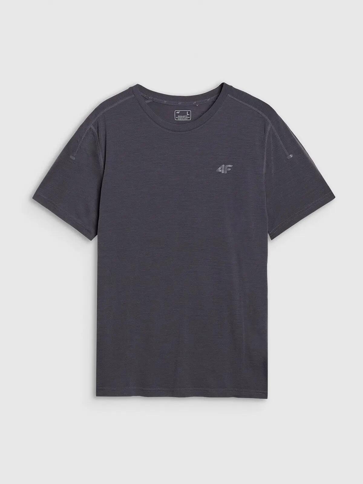 T-SHIRT MĘSKI 4F KOSZULKA TRENINGOWA Z WEŁNĄ MERINO  TFTSM1268 10/12