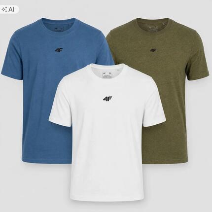 T-SHIRT MĘSKI 4F KOMPLET KOSZULEK 3 SZT KOLEKCJA LIMITOWANA M3947 SS26