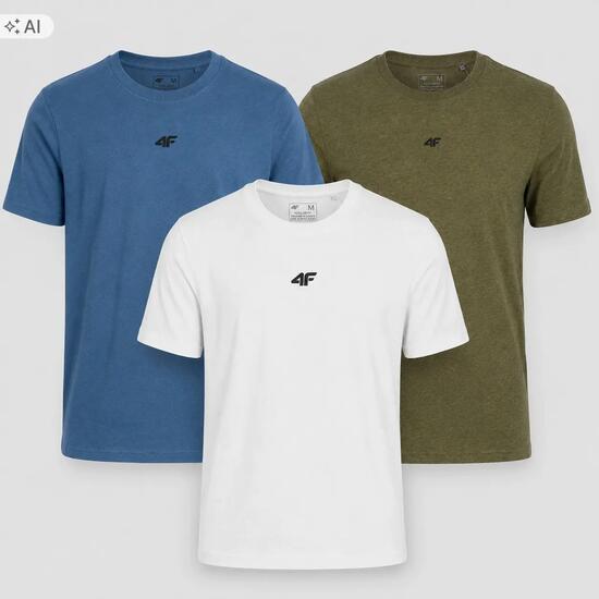 T-SHIRT MĘSKI 4F KOMPLET KOSZULEK 3 SZT KOLEKCJA LIMITOWANA M3947 SS26