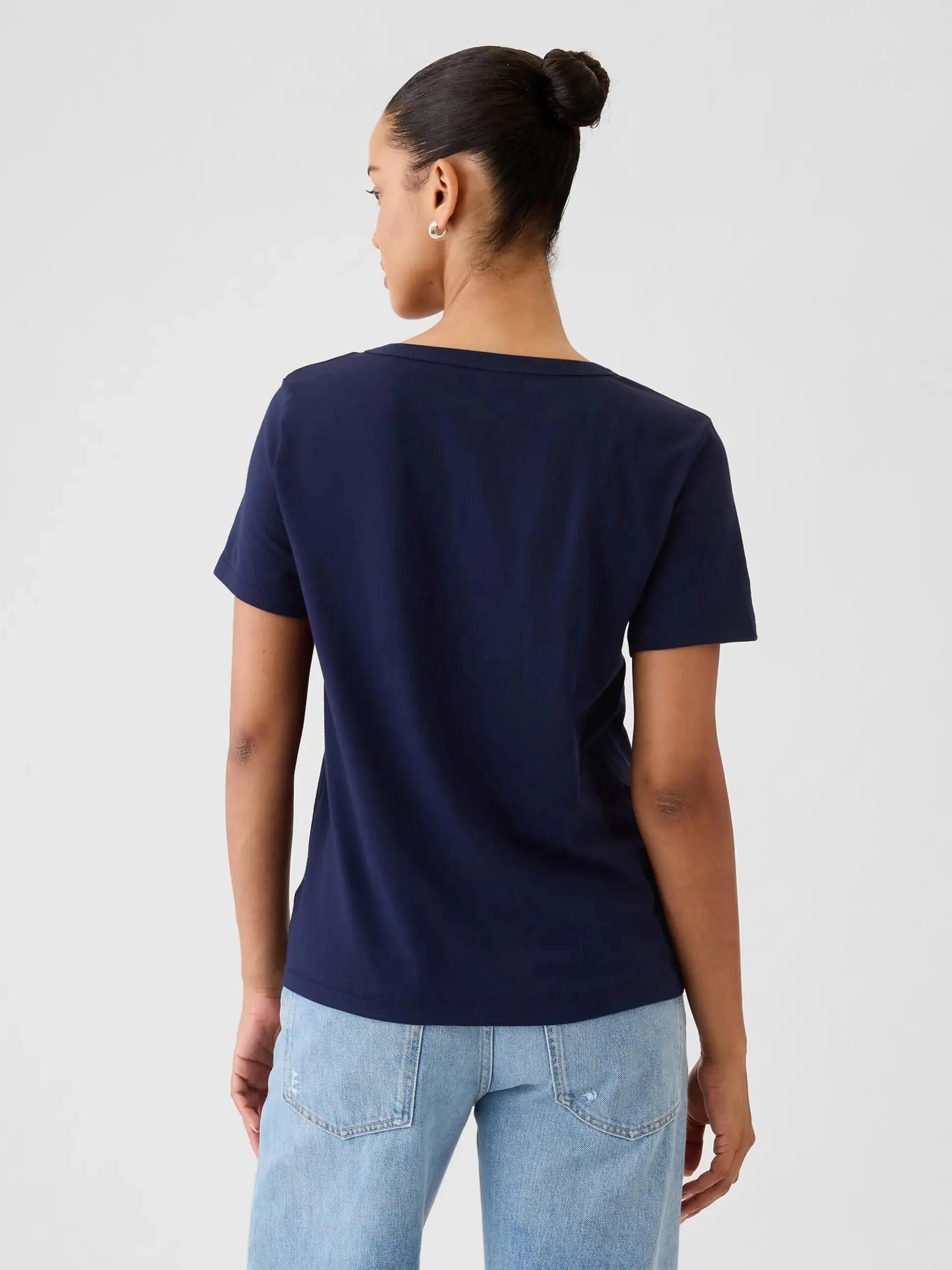 T-SHIRT DAMSKI KOSZULKA 1 BAWEŁNA GAP VINTAGE GRANATOWY 2/7