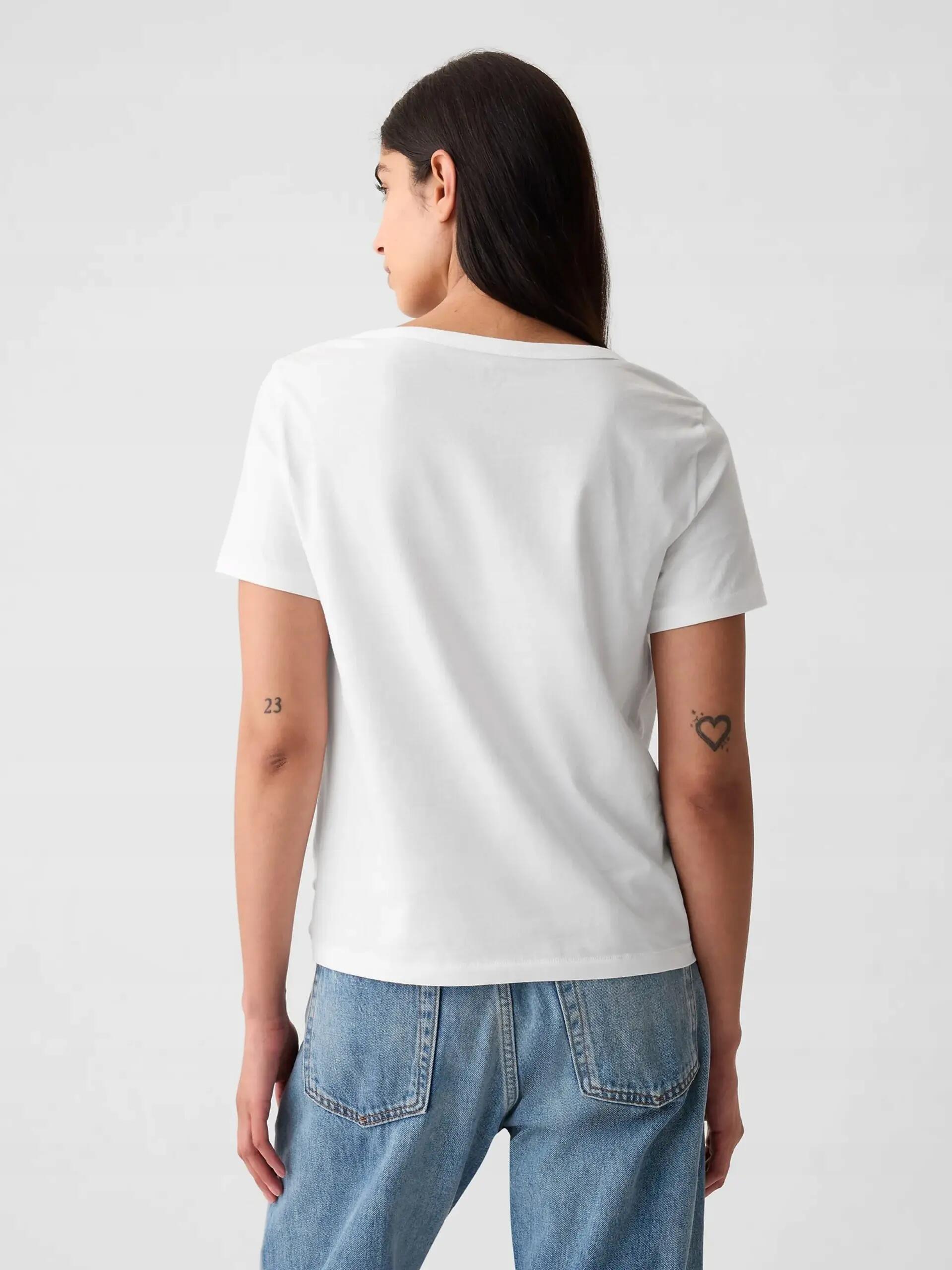 T-SHIRT DAMSKI KOSZULKA 1 BAWEŁNA GAP VINTAGE BIAŁY 2/6