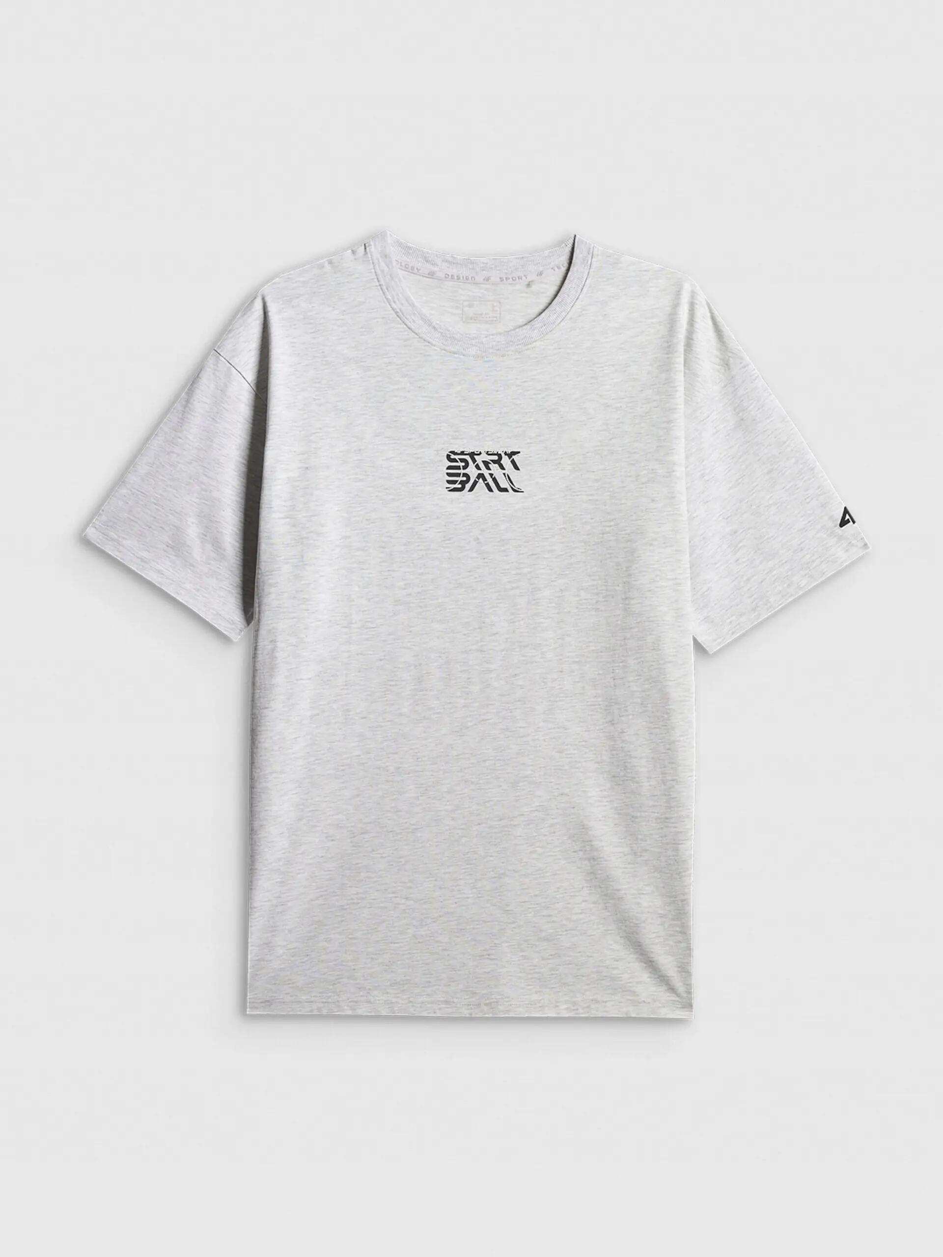 T-SHIRT MĘSKI 4F KOSZULKA SPORTOWA Z NADRUKIEM BAWEŁNIANA L M3334 SS26 3/8