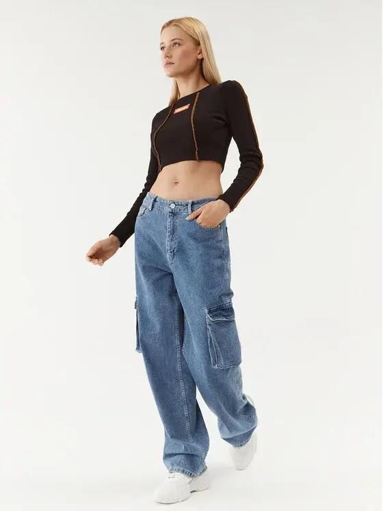 KOSZULKA DAMSKA Z DŁUGIM RĘKAWEM BLUZKA CROP TOP LONG ELLESSE 4/6